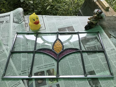 Ducky supervises the grouting process on a repair project.