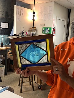 Finished stained glass fresh off the grout bench!