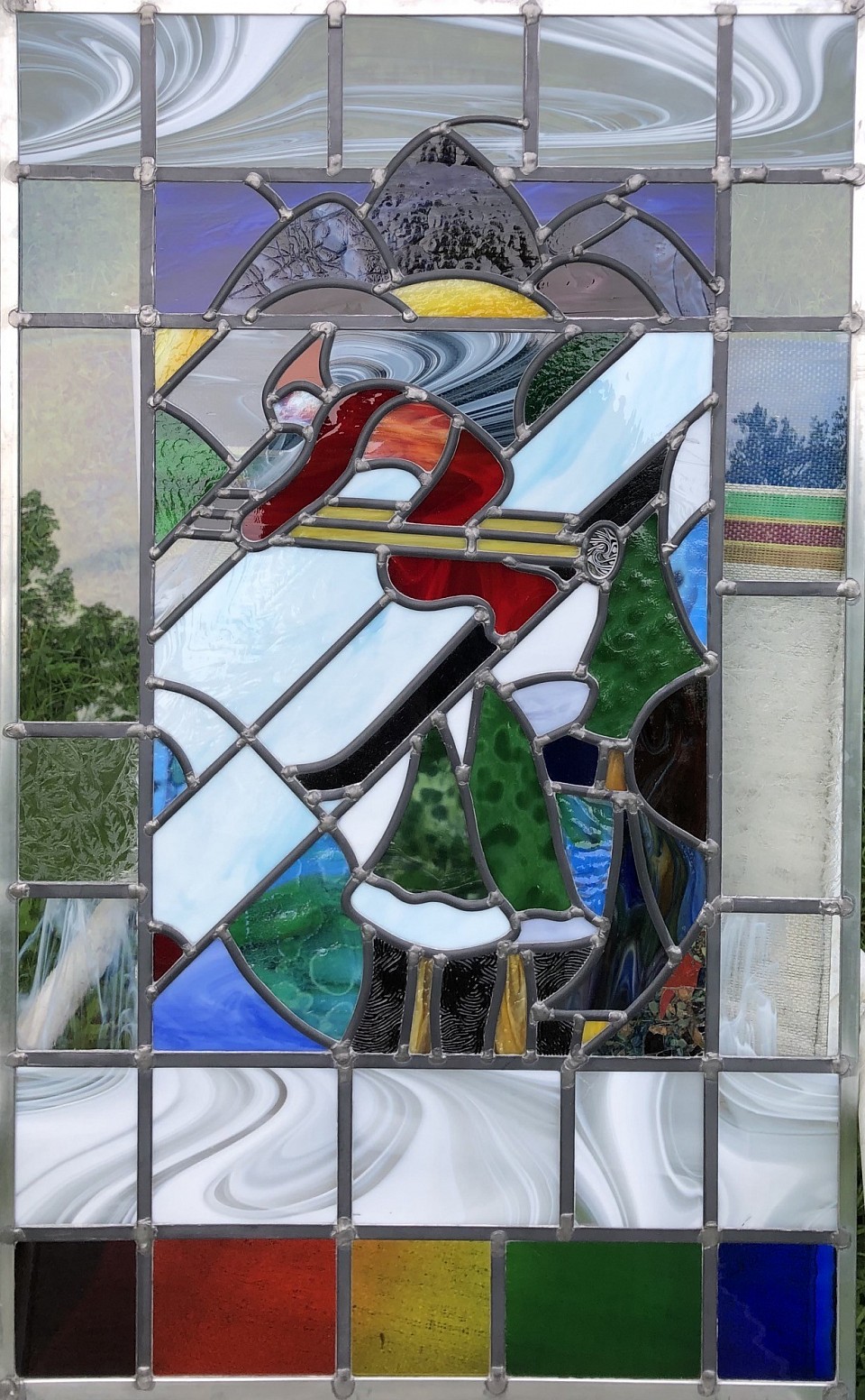 Skier-in Stained Glass